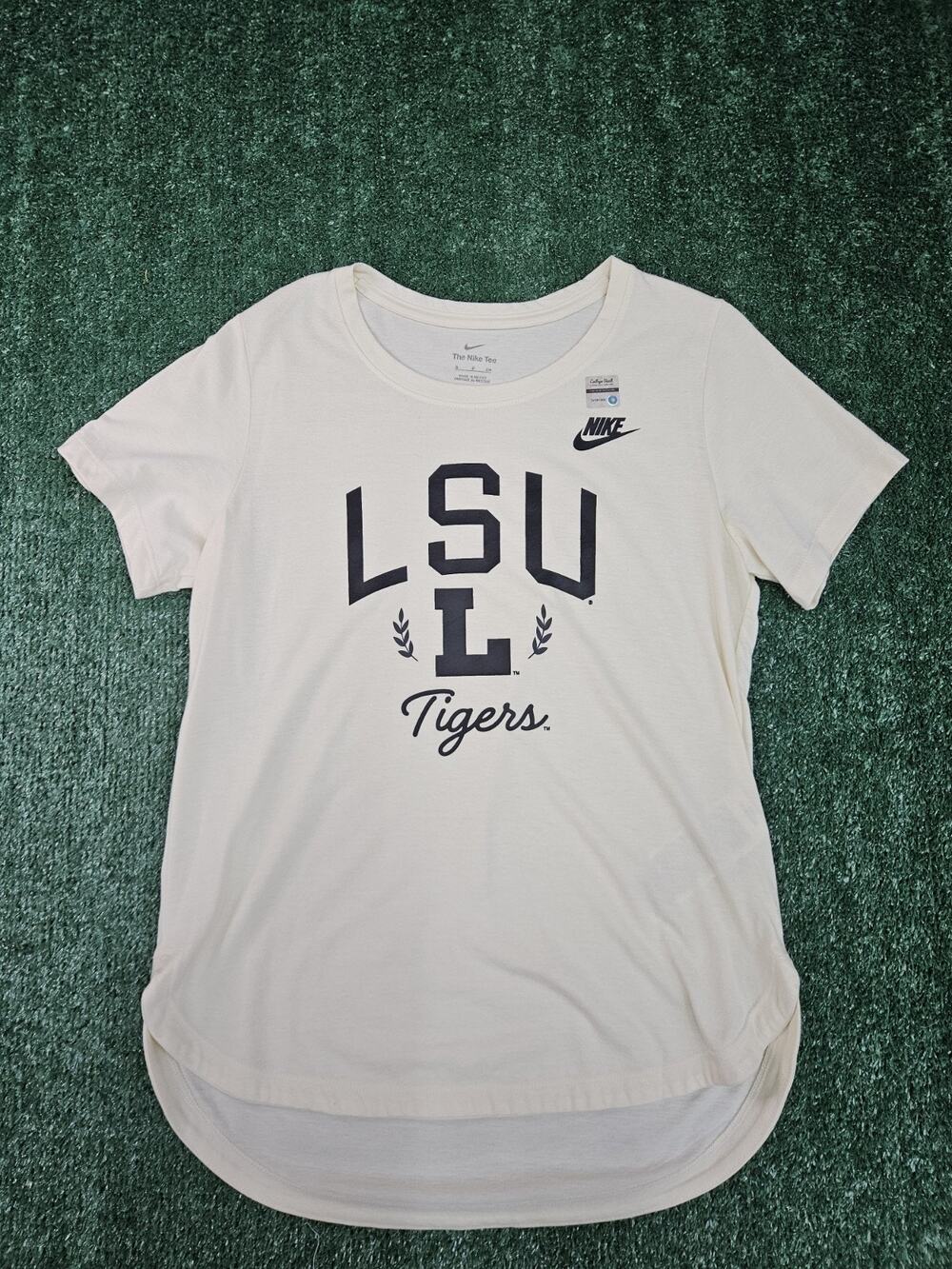 Nike LSU Tigers Football Ladies Tri Blend Stacked Tee Women's Size S Natural